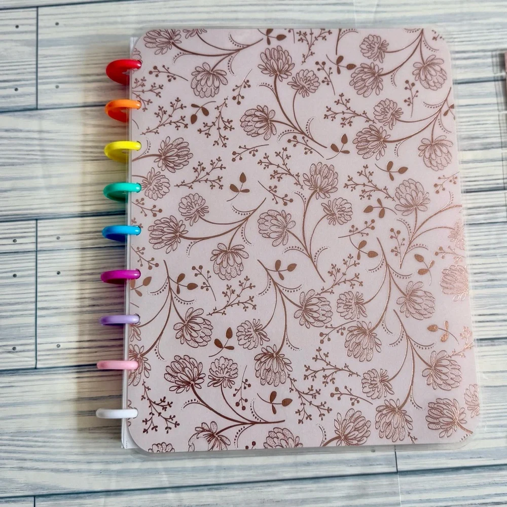 Happy planner classic size 12 months undated floral rose gold